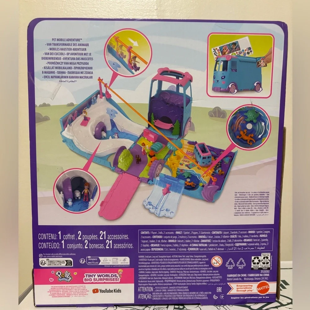 Pet Mobile Adventure Polly Pocket 21 Piece - Blue NEW! - Picture 4 of 10